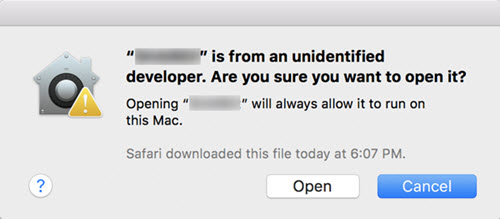 Allow apps from unidentified developers mac